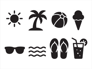 vector set of summer icons