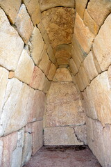 TURKIYE,HATTUSA,02-03-2024.It was the capital of the Hittite Empire. The earliest traces of settlement on the site are from the sixth millennium BC.In the photo ,Reliefs,Hieroglyphs ,writin