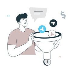Sales Funnel Vector illustration. EPS 10 File