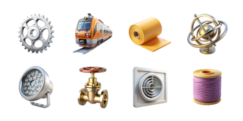 Set of four modern icons featuring wifi, chat bubble, open book, and mobile phone isolated on transparent background