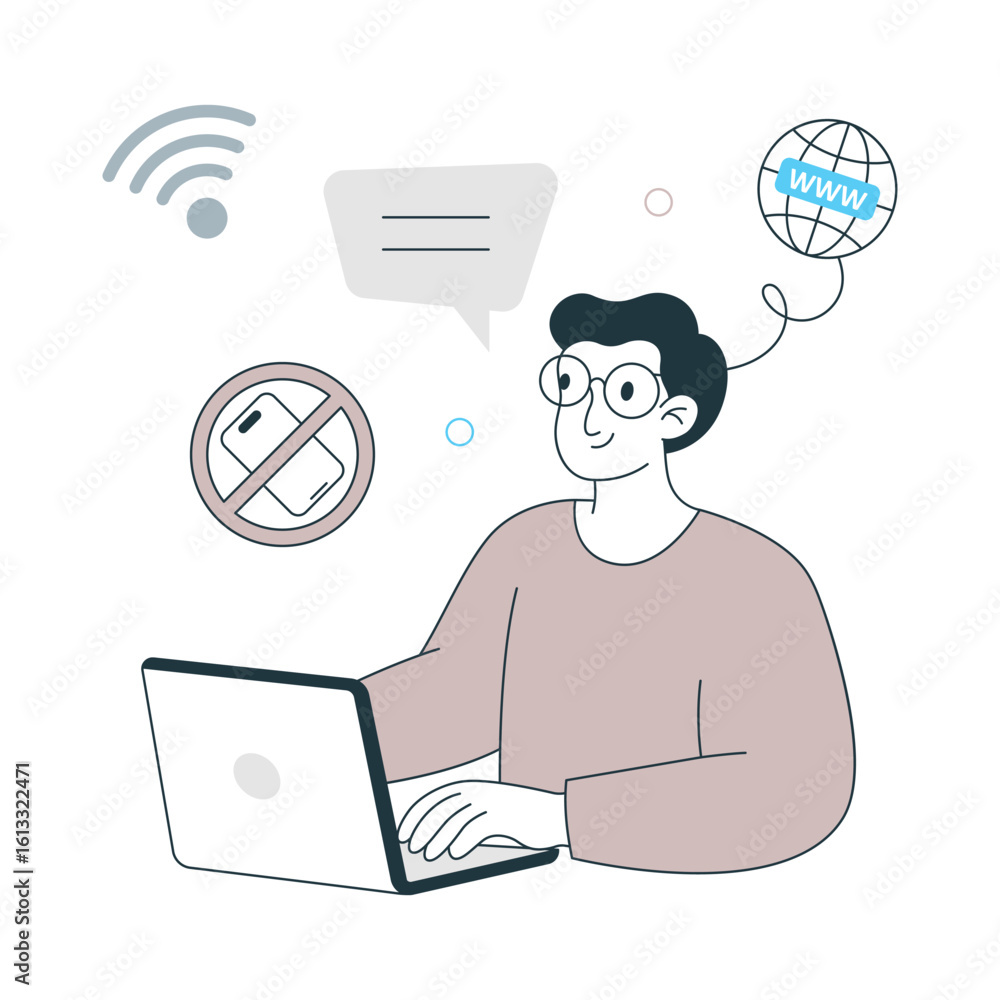 Poster reduce internet browsing vector illustration. eps 10 file