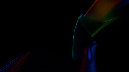 a black background with a rainbow colored wave