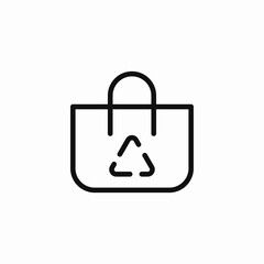 Obraz premium recyclable shopping bag icon sign vector