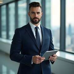 Fototapeta premium businessman with tablet computer