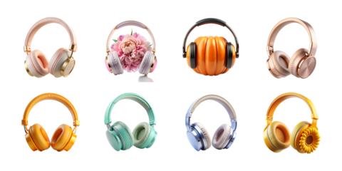 Collection of four icons depicting a camera with graphs, film editing, and a virus isolated on transparent background