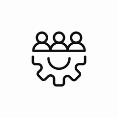 team gear management icon sign vector