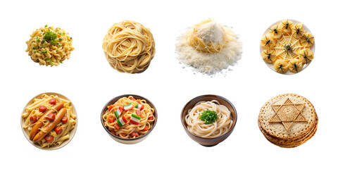 Collection of four modern icons representing rss feeds, water drops, and sound waves isolated on transparent background