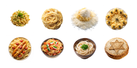 Collection of four modern icons representing rss feeds, water drops, and sound waves isolated on transparent background