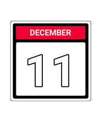 calendar icon December month date 11