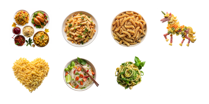 A collection of abstract smoke designs, including musical notes and fiery text isolated on transparent background