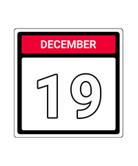 calendar icon December month date 19
