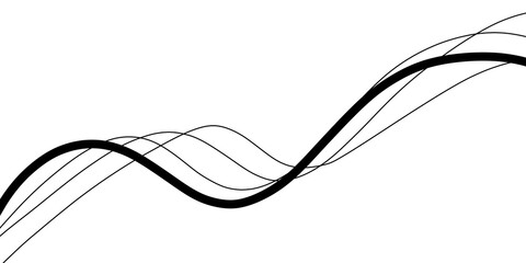 Black lines curve element grafis 