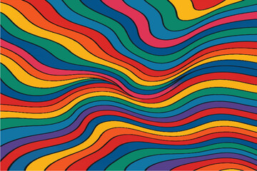 Colorful and Abstract Wavy Patterns Modern and Retro Designs