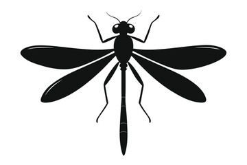 Elegant damselfly silhouette illustration on a clean white background
