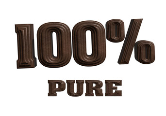 One Hundred Percent Pure Chocolate Text Effect on a Black Background