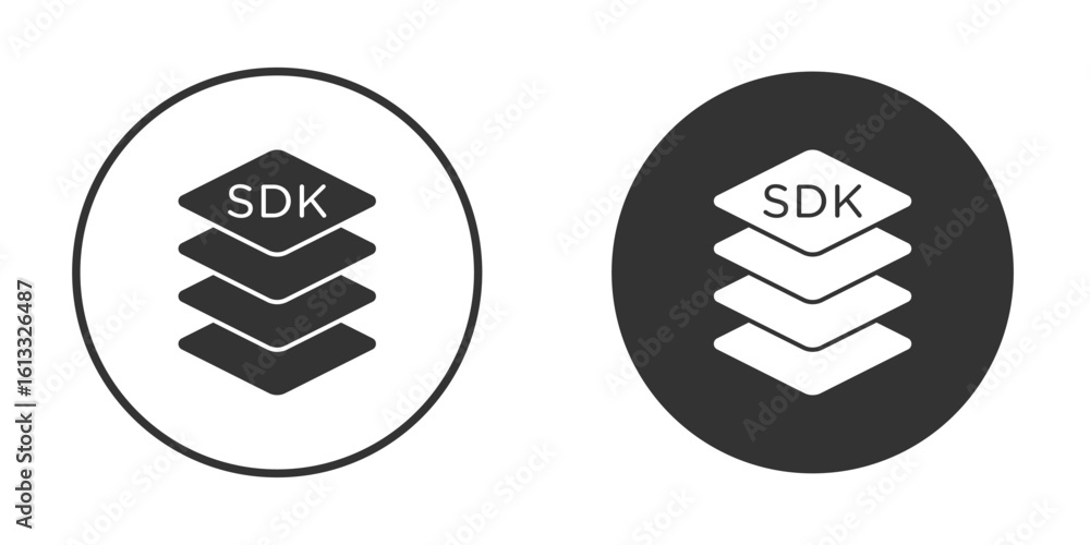 Aufkleber sdk icon vector graphics in trendy flat design.