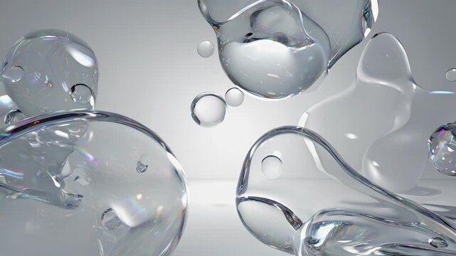 Futuristic Liquid Glass Loop Background with Soft Blobs and Frosted Blur

