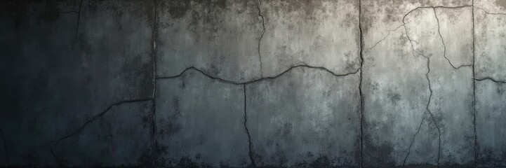 Background, texture. Cracked old concrete dark gray. AI generative.