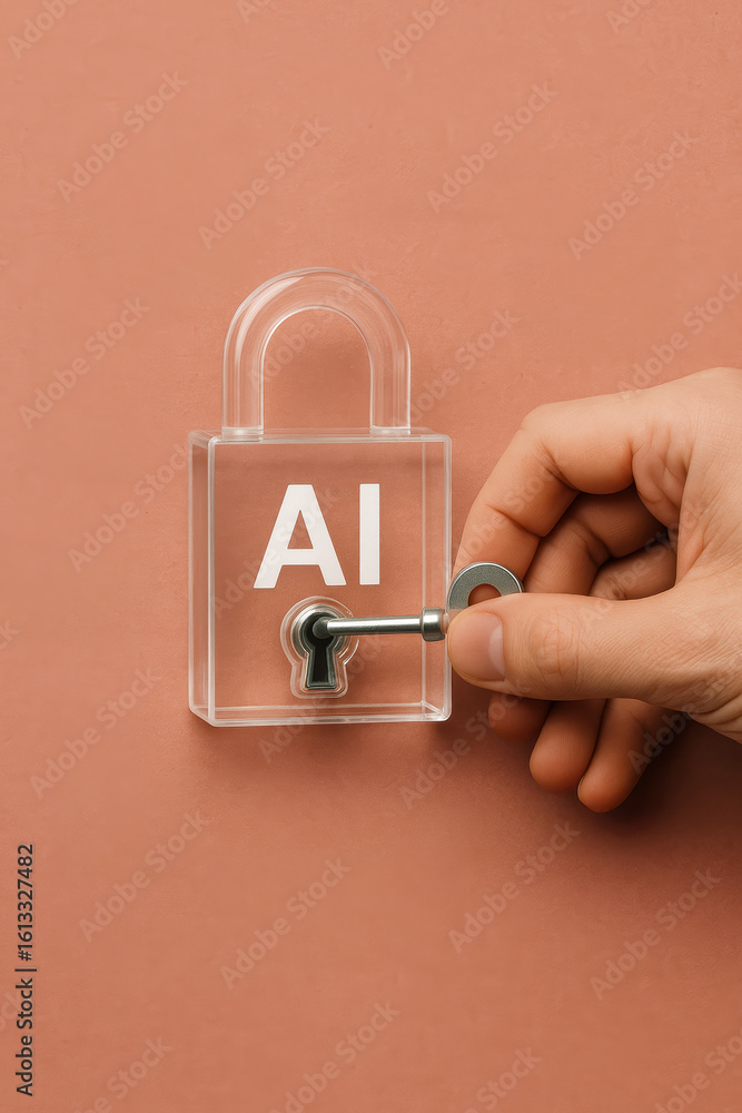 Aufkleber ai security and protection unlock digital access through innovative technology and futuristic concep