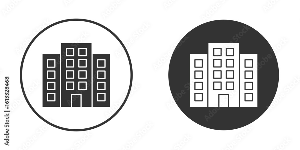 Aufkleber office block icon vector graphics in trendy flat design.