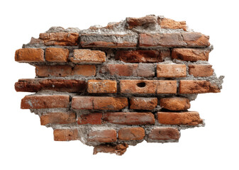 Obraz premium Brick wall texture urban environment design isolated on transparent background, png