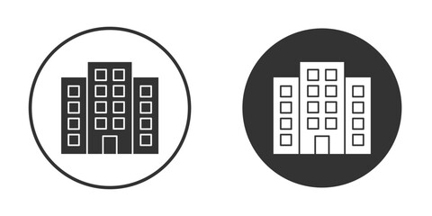 Office block icon vector graphics in trendy flat design.
