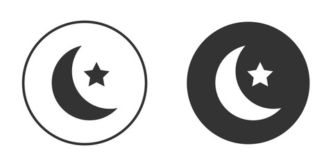 Moon and star icon vector graphics in trendy flat design.