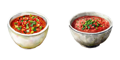 salsa sauce watercolor vector illustration