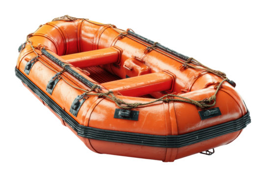 Rescue boat preparation coastal area product isolated on transparent background, png