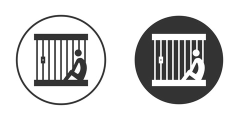 Jail icon vector graphics in trendy flat design.