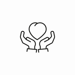 hands holding heart icon sign vector