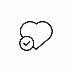 heart with check icon sign vector