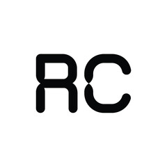 RC monogram logo design letter text name symbol monochrome logotype alphabet character simple logo