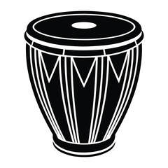 vector silhouette of a single conga drum.