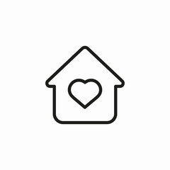 home with heart icon sign vector