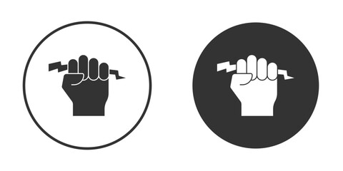 Hand with Power icon vector graphics in trendy flat design.