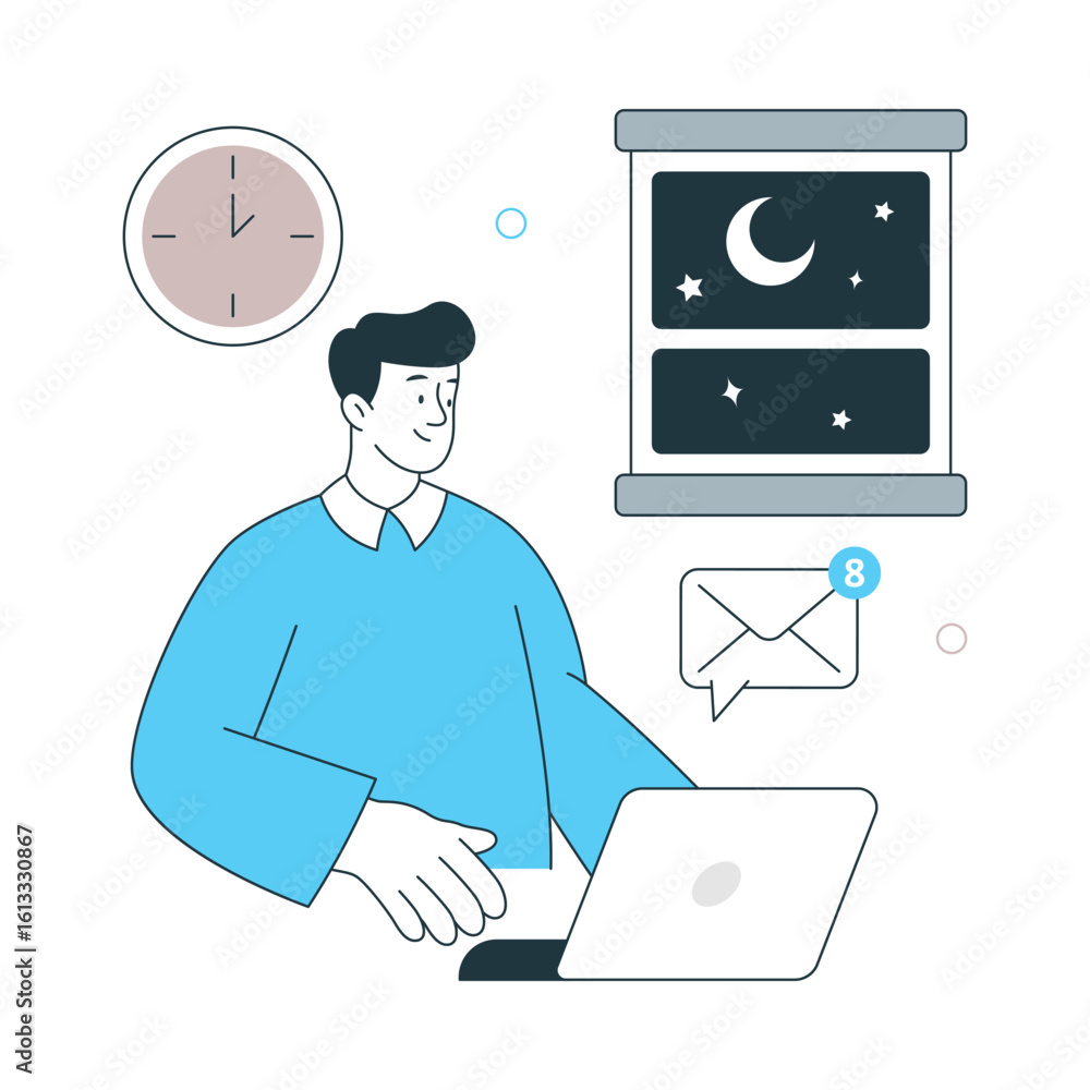 Poster keeping active while working vector illustration. eps 10 file