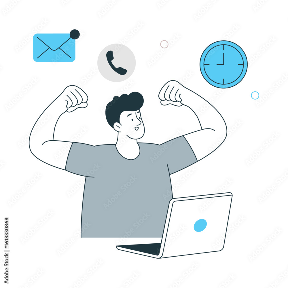 Poster keeping active while working vector illustration. eps 10 file