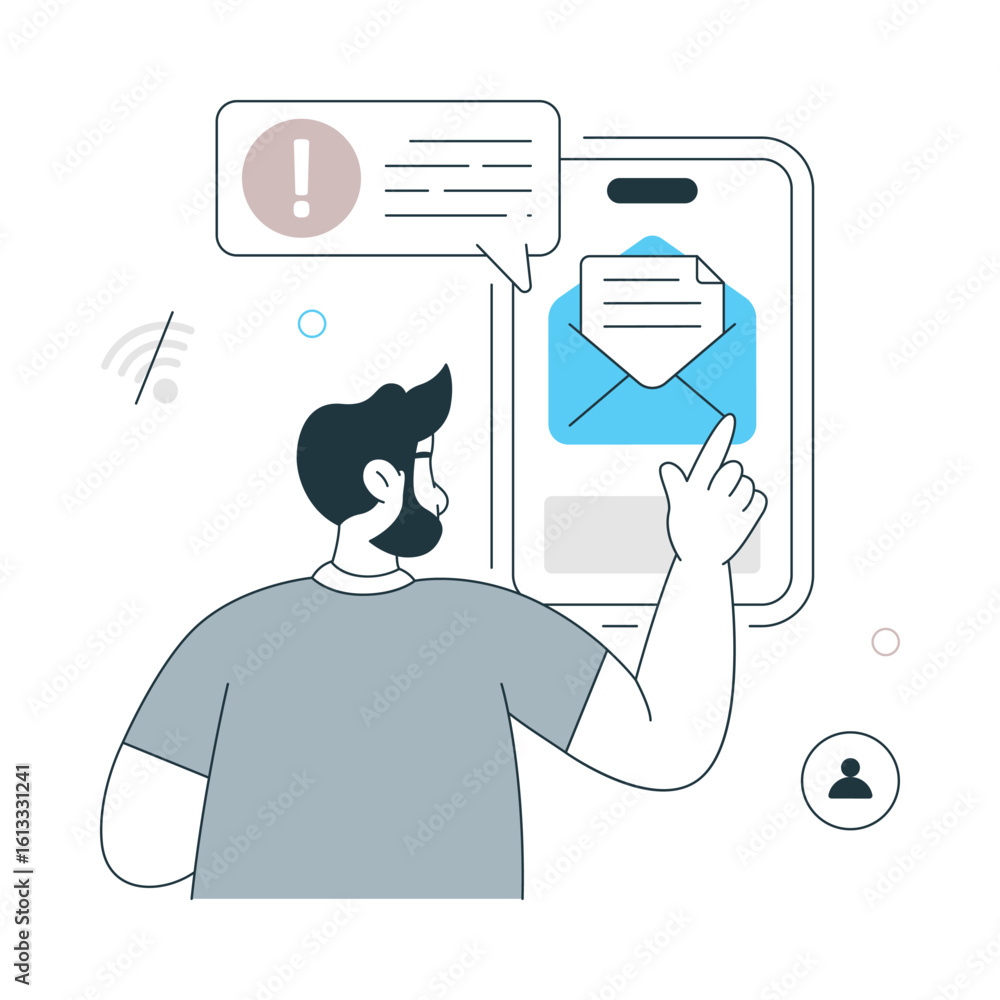 Poster asynchronous communication vector illustration. eps 10 file