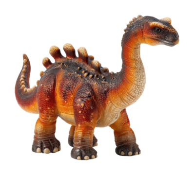 Dinosaur action figure home display toy model colorful environment isolated on transparent background, png