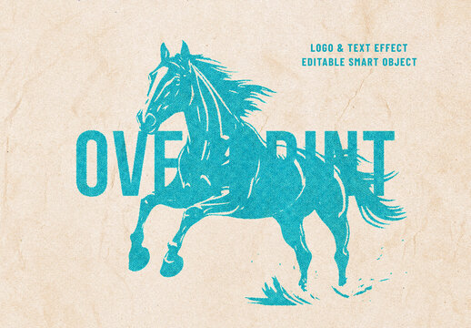 Paper Texture Overprint Logo & Text Effect