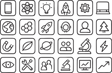 Fototapeta premium Science and technology icons collection symbols education