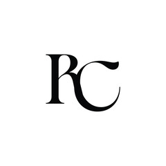 RC monogram logo design letter text name symbol monochrome logotype alphabet character simple logo