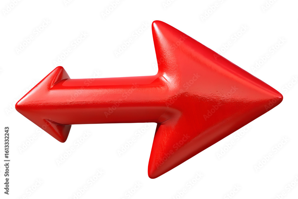 Poster a shiny red arrow with two opposing points indicates direction and movement isolated on transparent 
