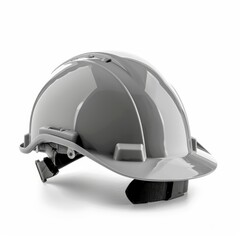 Fototapeta premium Gray hard hat ensuring safety and protection for construction workers, isolated on a white background