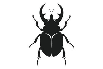 Black silhouette of a stag beetle with large antlers