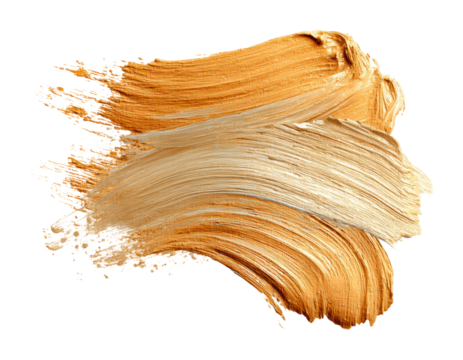 Artistic brush strokes creating textured makeup palette digital isolated on transparent background, png