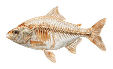 Culinary presentation fish skeleton kitchen food isolated on transparent background, png