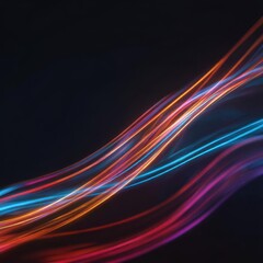 Naklejka premium Colorful Light Trails on a Dark Background
