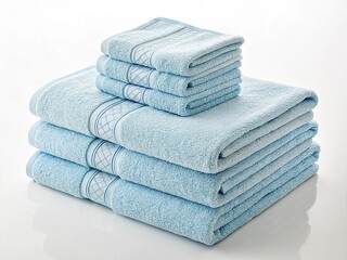 blue towels on a white background